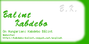balint kabdebo business card